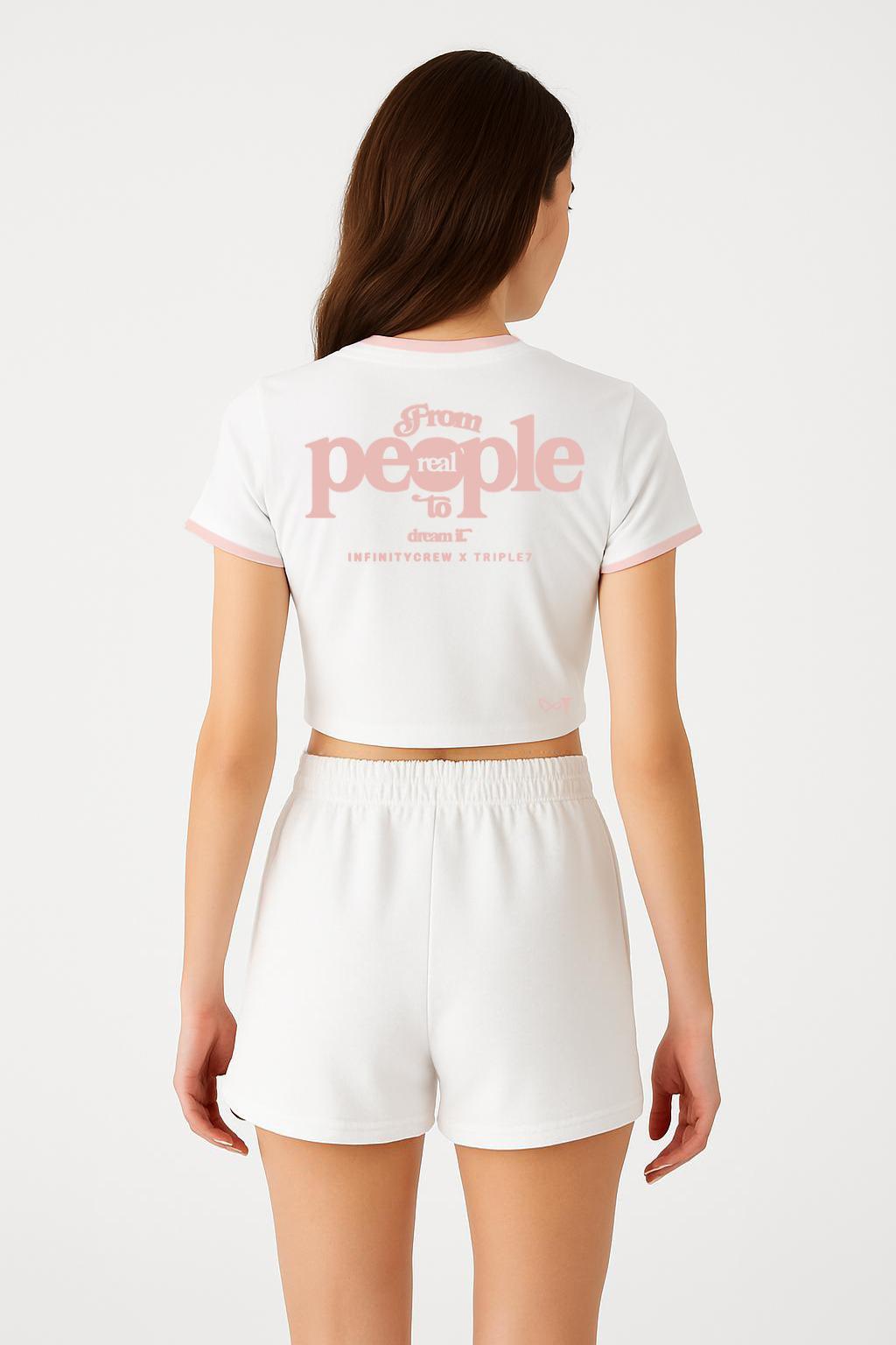 Good People White Crop Top (Infinity crew x triple 7)