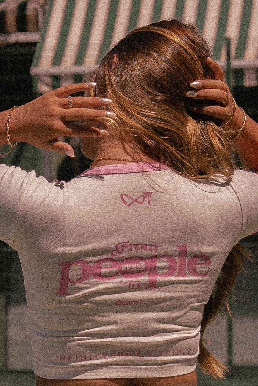 Good People White Crop Top (Infinity crew x triple 7)