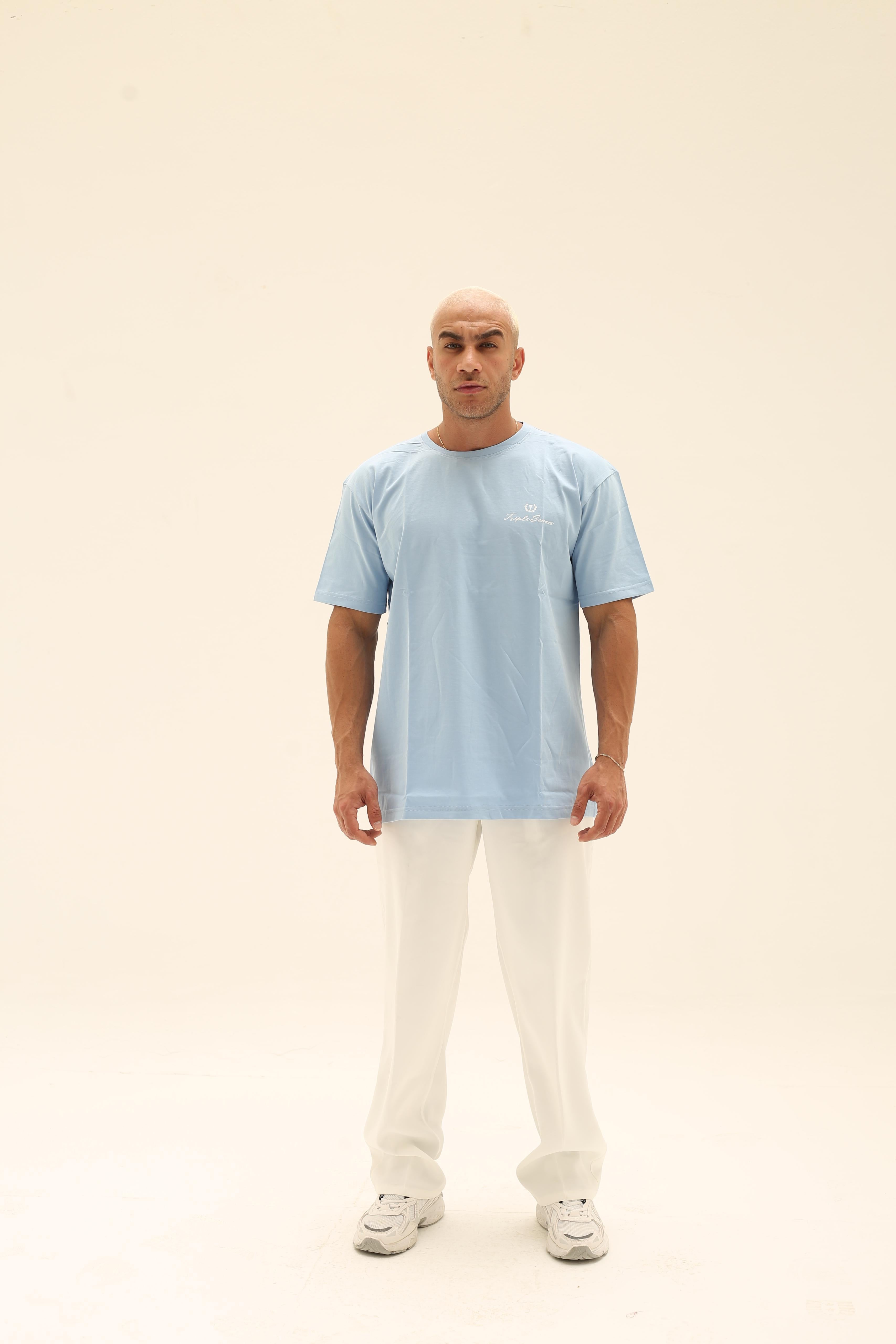 T7 Core t-shirt ( sky blue with white detailing)