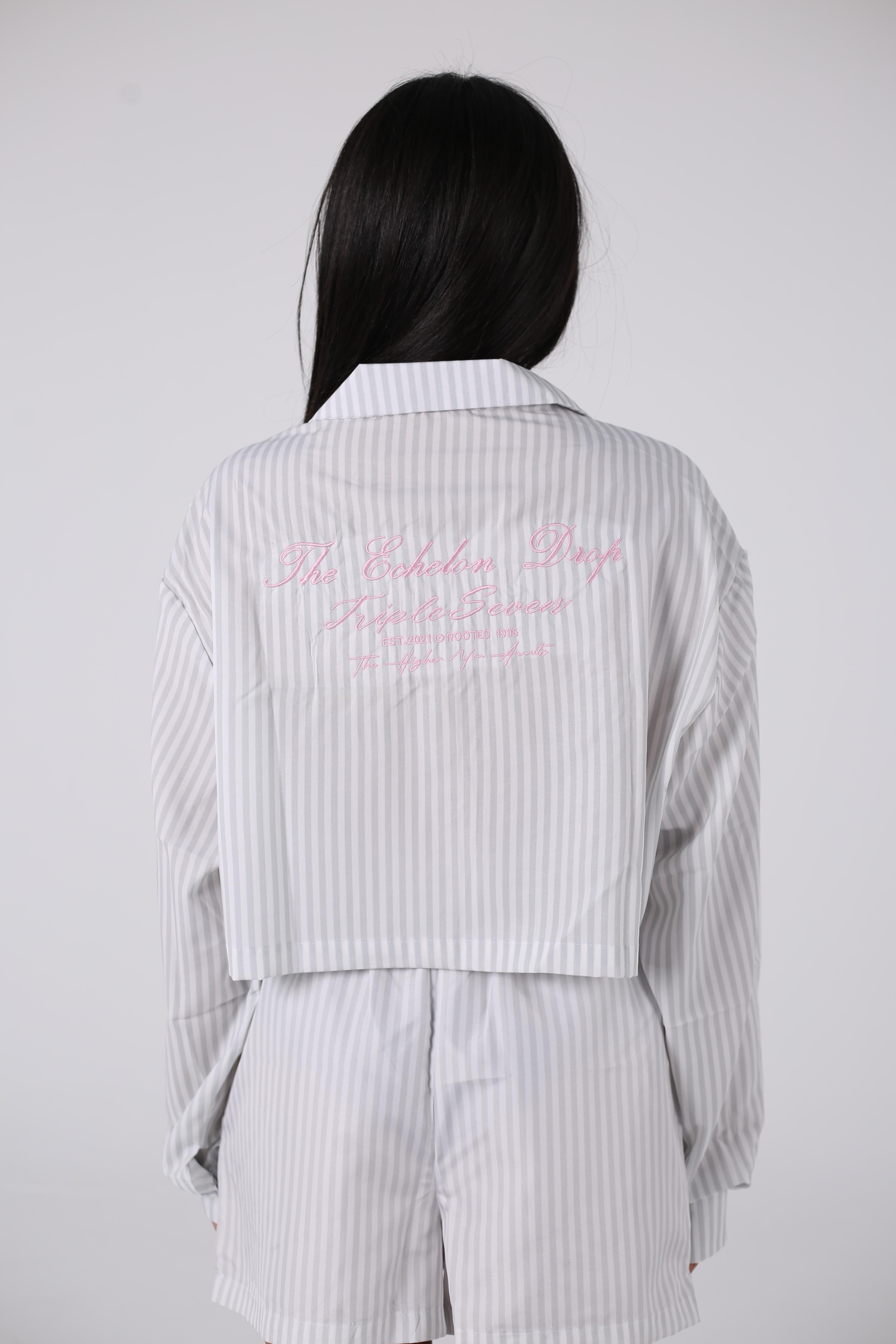 The obsidian bloom collection Soft striped cropped shirts (Girls)