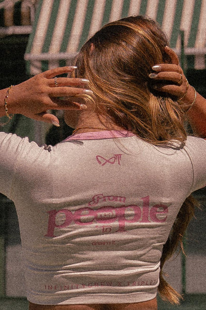 Good People White Crop Top (Infinity crew x triple 7)