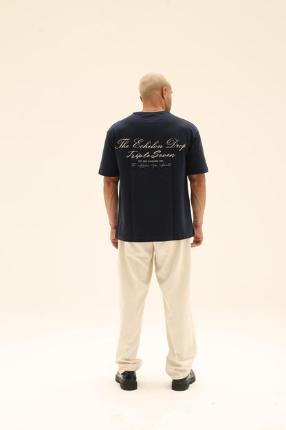 T7 Core t-shirt ( navy with beige detailing )