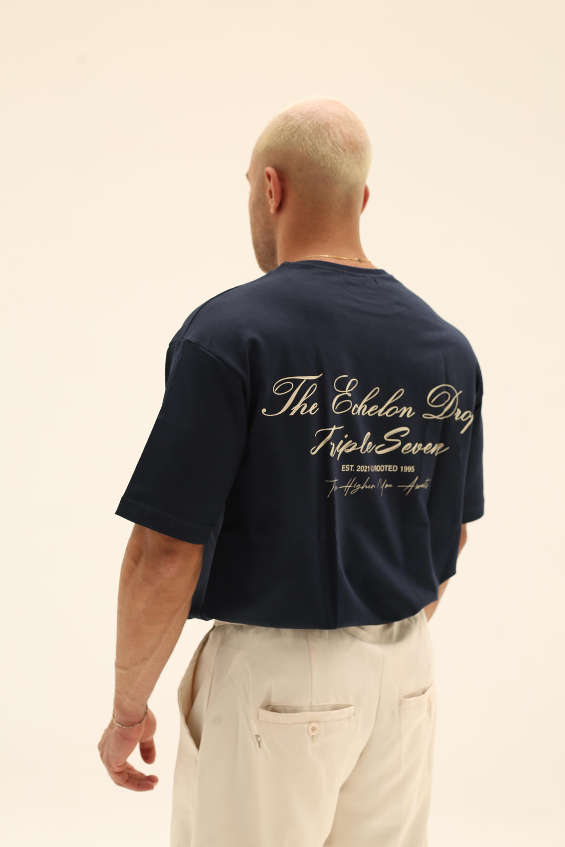 T7 Core t-shirt ( navy with beige detailing )