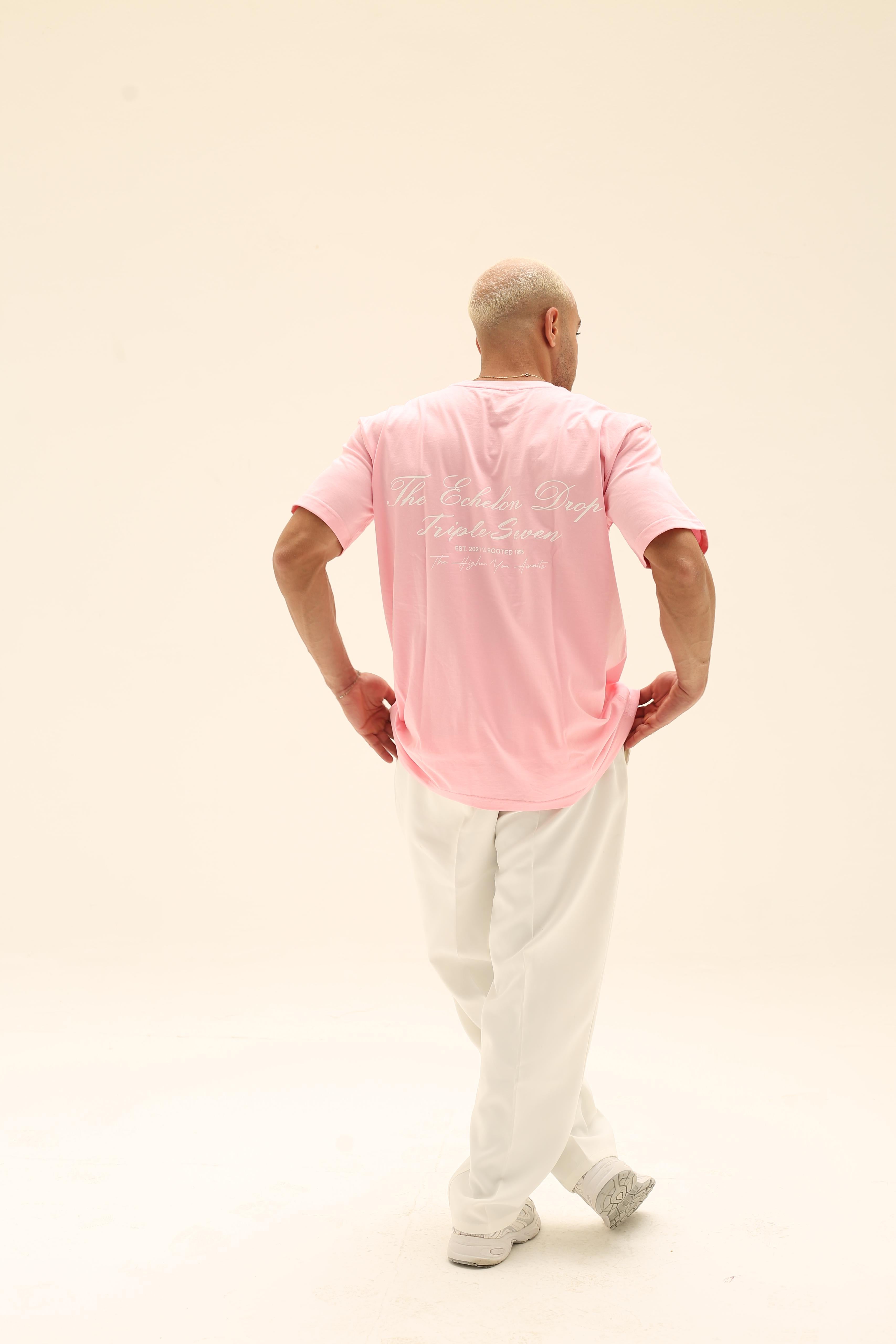T7 Core t-shirt ( washed pink with white signature detailing)