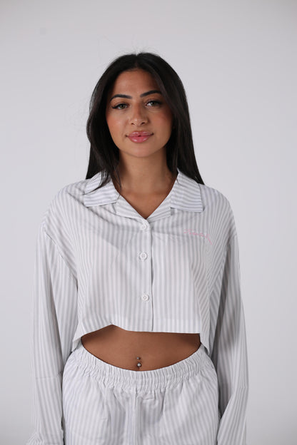 The obsidian bloom collection  Soft striped cropped shirts (Girls)