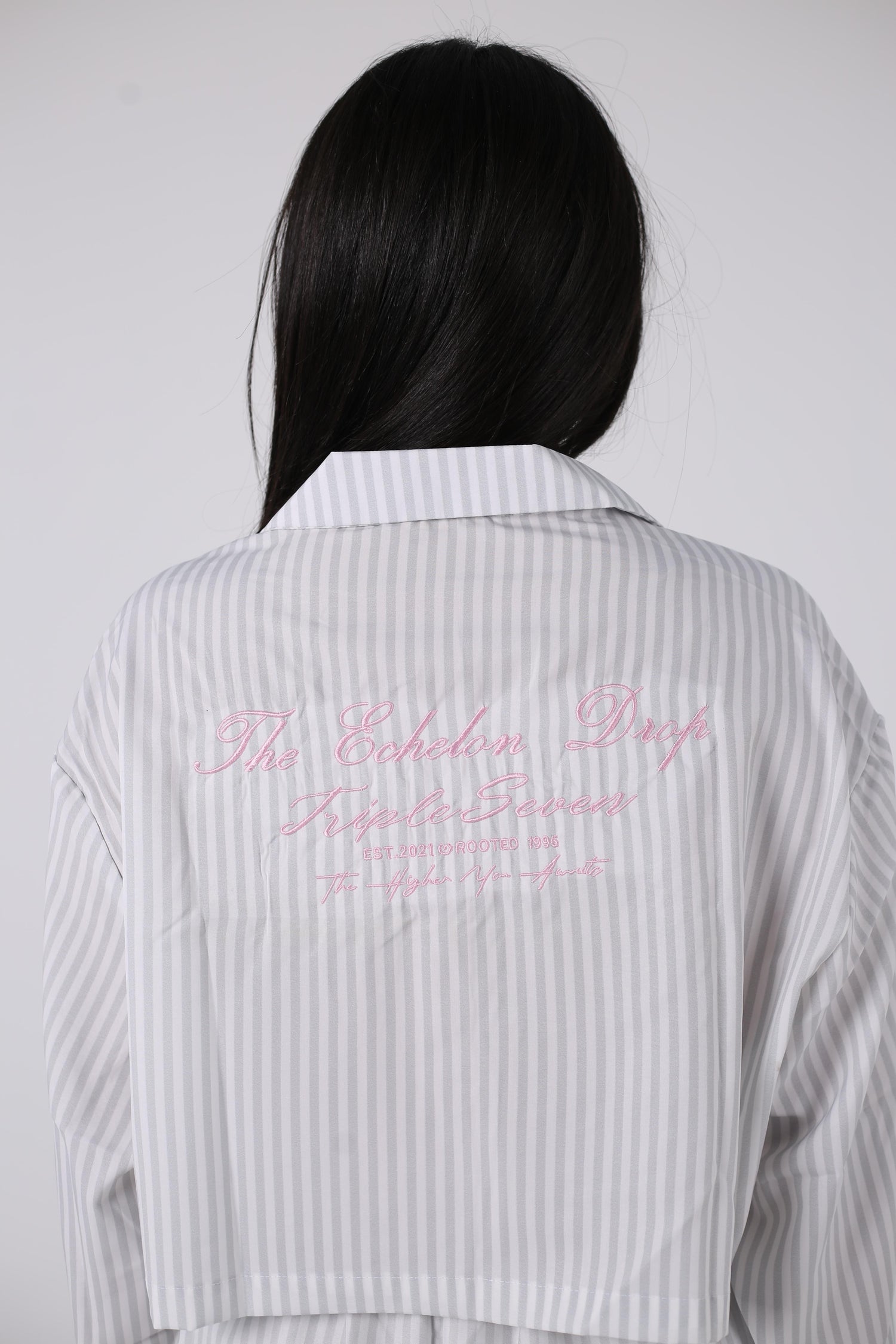 The obsidian bloom collection  Soft striped cropped shirts (Girls)