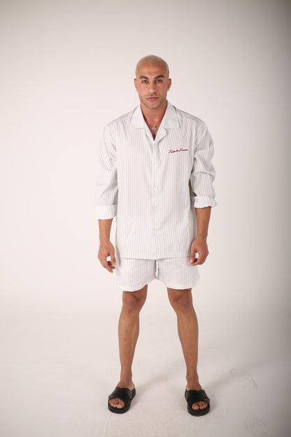 The obsidian bloom collection Soft striped long shirts (Men)